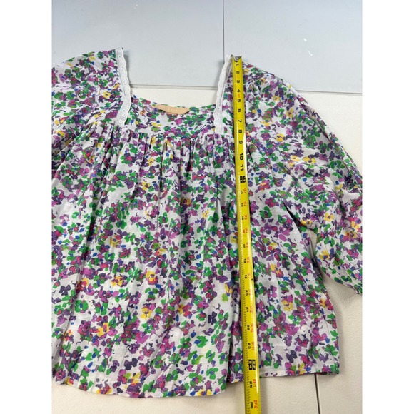 Hope & Harlow Floral Print Square Neck Long Sleeve Blouse Top L‎ - Picture 4 of 9